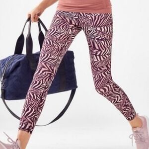 Fabletics Purple and White Zebra Leggings